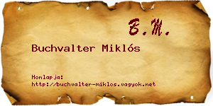 Buchvalter Miklós névjegykártya